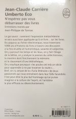 N'espérez pas vous débarrasser des livres Poche – 15 septembre 2010 de Umberto Eco (Auteur), Jean-Claude Carrière (Auteur) – Image 2