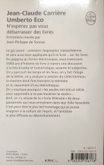 N'espérez pas vous débarrasser des livres Poche – 15 septembre 2010 de Umberto Eco (Auteur), Jean-Claude Carrière (Auteur) – Image 2
